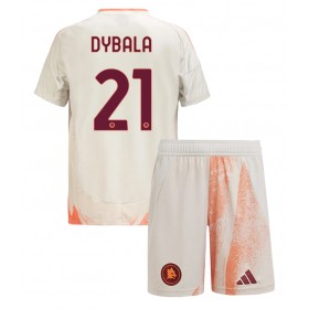 AS Roma Paulo Dybala #21 Borte skjorte til barn 2024-25 Kortermet (+ korte bukser)